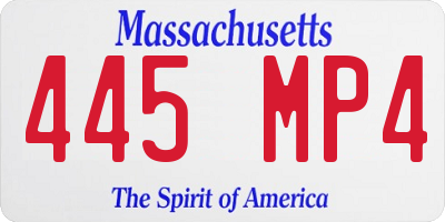 MA license plate 445MP4
