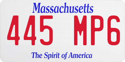 MA license plate 445MP6