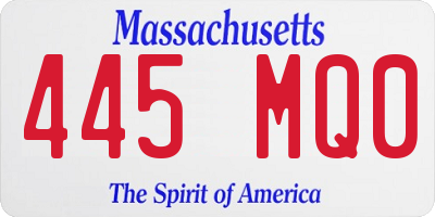 MA license plate 445MQ0