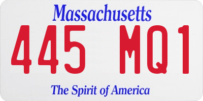 MA license plate 445MQ1