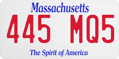 MA license plate 445MQ5