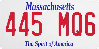 MA license plate 445MQ6