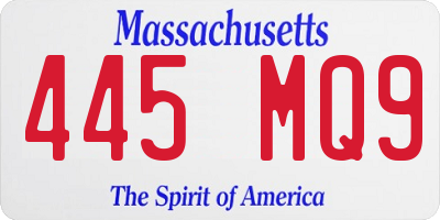 MA license plate 445MQ9