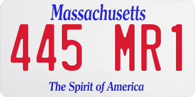 MA license plate 445MR1
