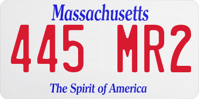 MA license plate 445MR2