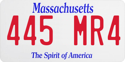 MA license plate 445MR4