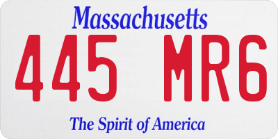 MA license plate 445MR6