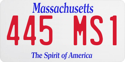 MA license plate 445MS1