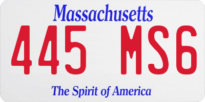 MA license plate 445MS6