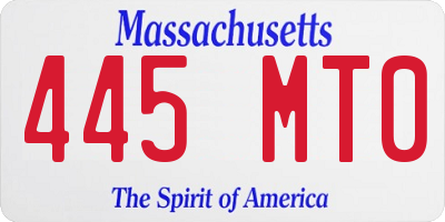 MA license plate 445MT0