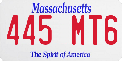 MA license plate 445MT6