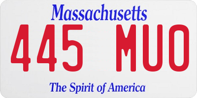 MA license plate 445MU0