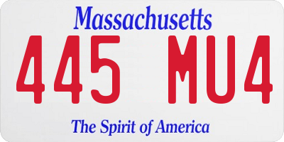MA license plate 445MU4