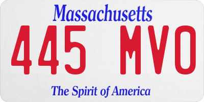 MA license plate 445MV0
