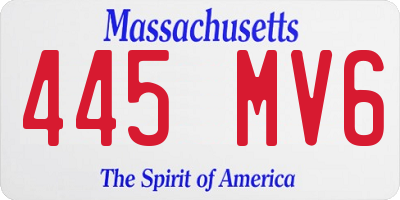 MA license plate 445MV6