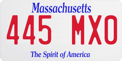 MA license plate 445MX0