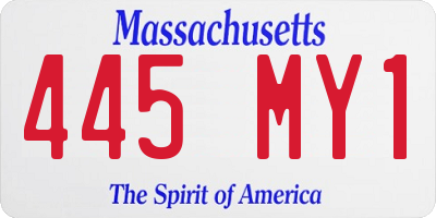 MA license plate 445MY1