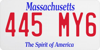 MA license plate 445MY6