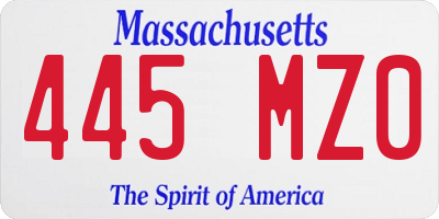 MA license plate 445MZ0