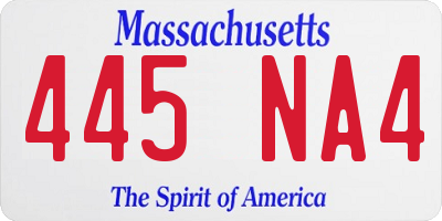 MA license plate 445NA4