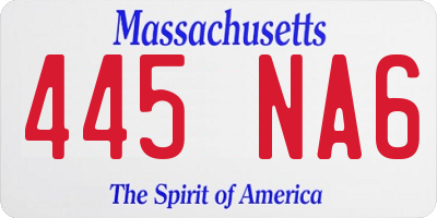 MA license plate 445NA6