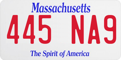 MA license plate 445NA9