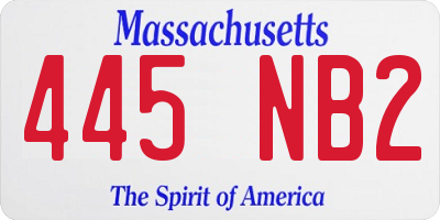 MA license plate 445NB2