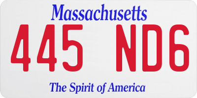 MA license plate 445ND6