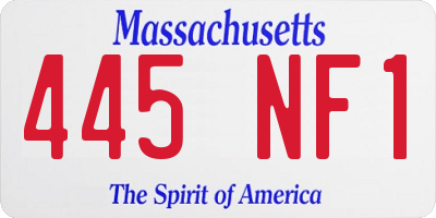 MA license plate 445NF1