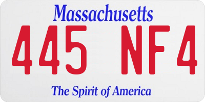 MA license plate 445NF4