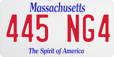 MA license plate 445NG4
