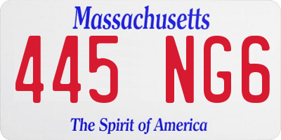 MA license plate 445NG6