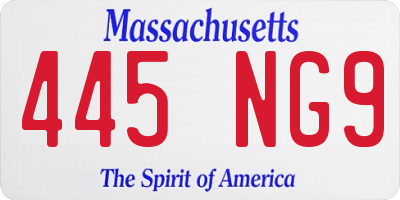 MA license plate 445NG9