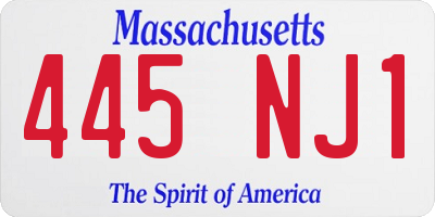 MA license plate 445NJ1