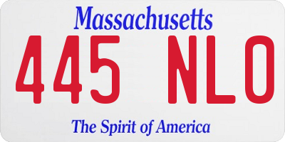 MA license plate 445NL0
