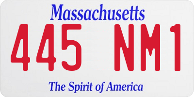 MA license plate 445NM1