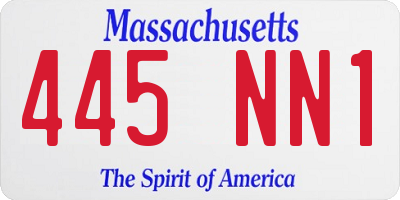 MA license plate 445NN1