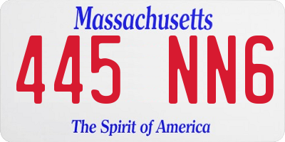 MA license plate 445NN6