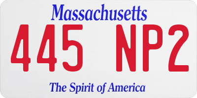 MA license plate 445NP2