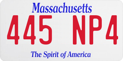 MA license plate 445NP4