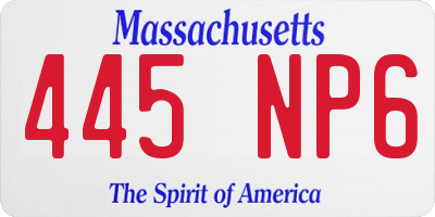 MA license plate 445NP6