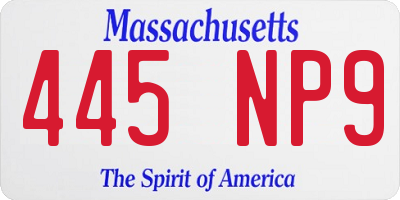 MA license plate 445NP9