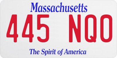 MA license plate 445NQ0