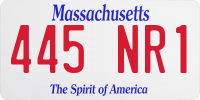 MA license plate 445NR1