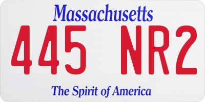 MA license plate 445NR2