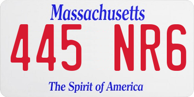 MA license plate 445NR6