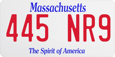 MA license plate 445NR9