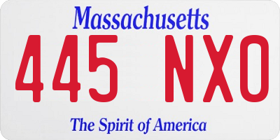 MA license plate 445NX0