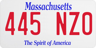 MA license plate 445NZ0
