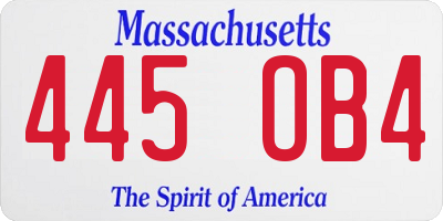MA license plate 445OB4